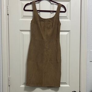 Bailey/44 Elegant suede Tan Sleeveless Dress